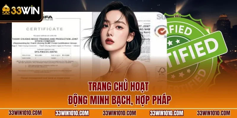 Trang chủ 33WIN hoạt động minh bạch, hợp pháp